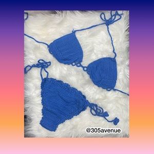 NWT Two Piece Bikini Handmade Crochet Swim Size OS